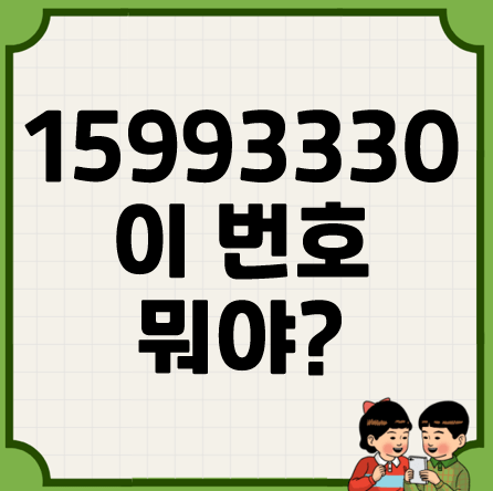 15993330, 02-1599-3330  이 번호 어디냐고? 스팸번호 체크!