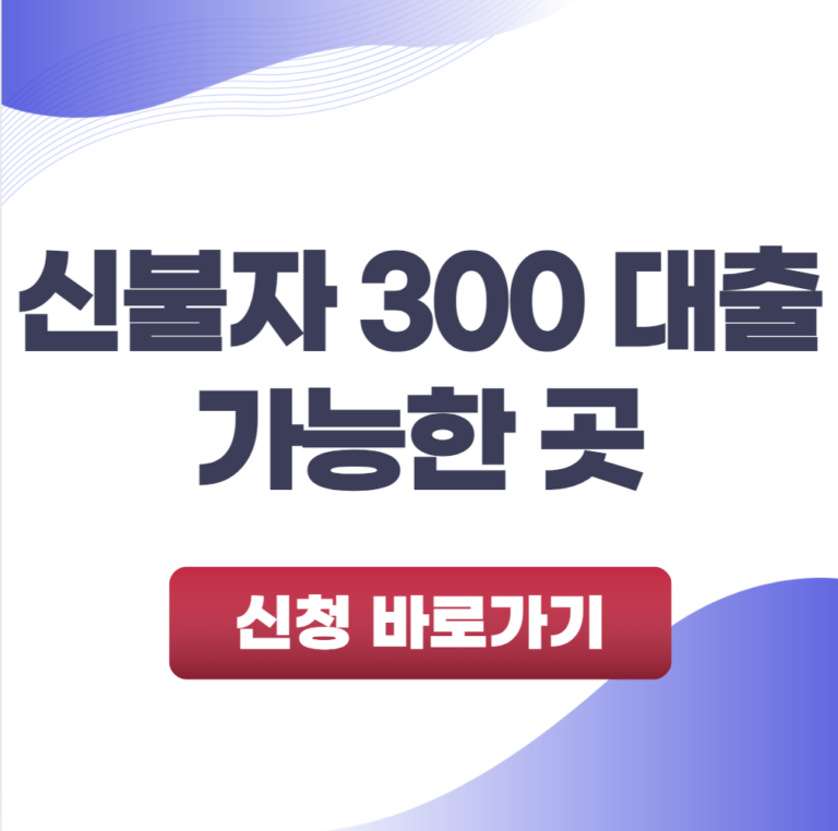 신불자 300 대출 가능한 곳 BEST 7