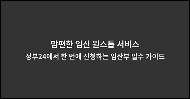 맘편한 임신 원스톱 서비스 정부24에서 한 번에 신청하는 임산부 필수 가이드